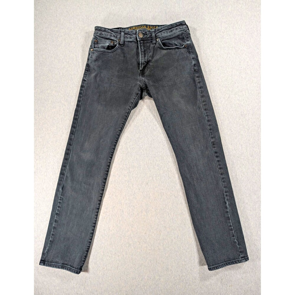 American Eagle Active Flex Men's Slim Straight Black Stretch Denim Jeans 30x32